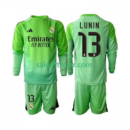 Real Madrid Andriy Lunin 13 Fodboldtrøjer Målmand Børn Udebanesæt 2025/26 Langærmet Real Madrid Andriy Lunin 13 Fodboldtrøjer Målmand Børn Udebanesæt 2025/26 Langærmet
